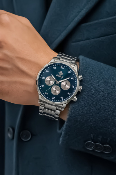 S.POLO Gümüş renk Erkek Kol Saati Bileklik Hediyeli