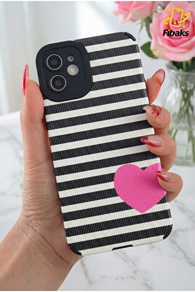 Fibaks İphone 11 Kılıf Tasarımlı Desenli Kamera Korumalı Siyah Beyaz Zebra Pe...