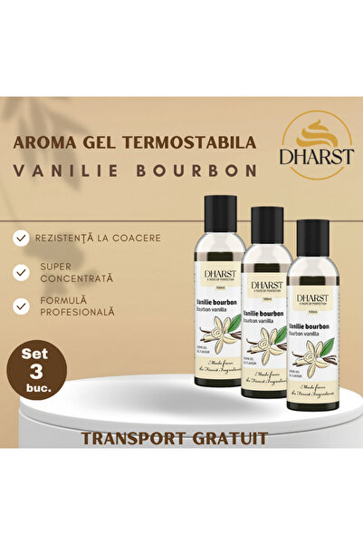 Dharst Aromă Gel Termostabil - VANILIE BOURBON - 100 ml - Set 3 buc.
