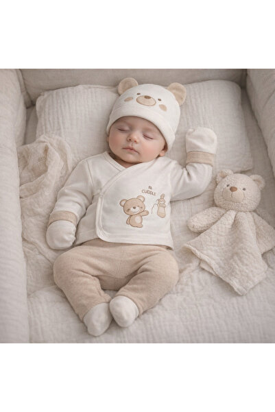 minicayzen ميني كايزن - طقم خروج من المستشفى مكون من قطعة واحدة على شكل دب ال...