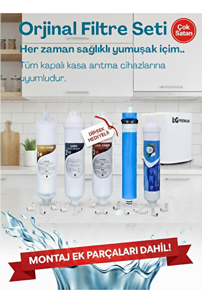 L&G PREMİUM LG marka uyumlu Tüm Kapalı Kasa Su Arıtma Cihazı Filtresi 5'li Fi...
