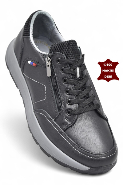 ISPARTALILAR 1751 Full Orthopedic Sole Genuine Leather Men's Shoes Zippered M...