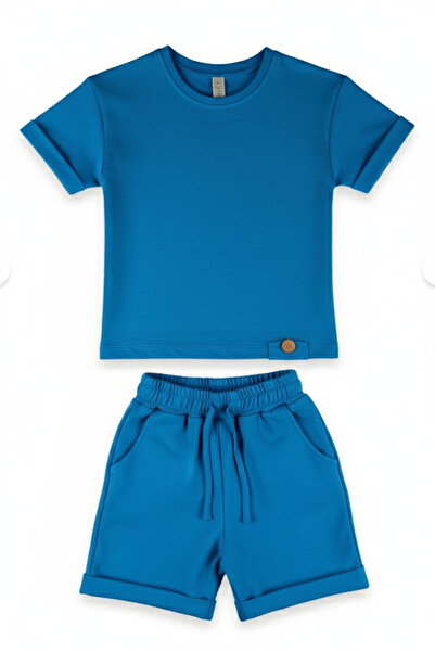 Difa Detaliu cu nasturi Vară Fete Băieți Copii Unisex albastru cobalt Albastr...