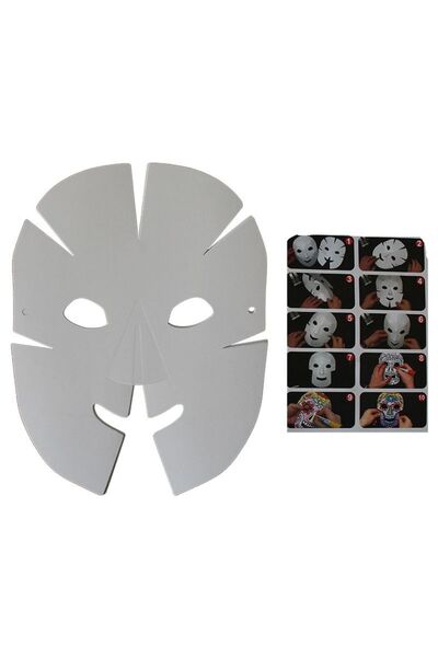 partidolu 6 Adet Boyanabilir Surat Karton Maske