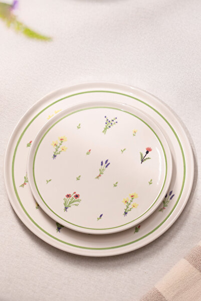 Rakle Botanical Ceramic 4-Piece Cake Plate Set 20 cm