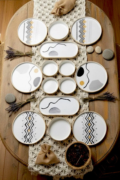 Kitchen Life Set de mic dejun Axial Stackable 14 piese pentru 6 persoane - Se...