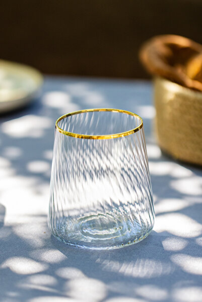 Rakle Premium Gold Set of 4 Water Glasses 420 Cc