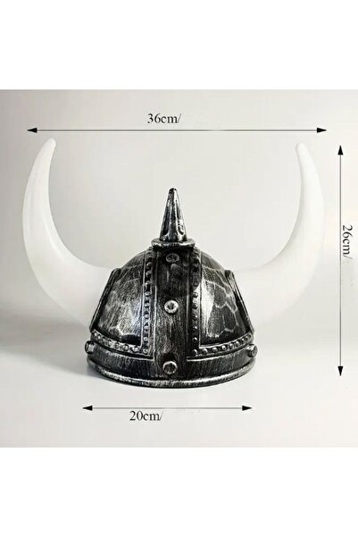 partidolu Halloween Mega Boynuzlu Plastik Viking Savaşçı Şapkası Yetişkin Güm...