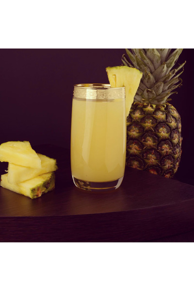 BYART طقم أكواب فاخر للعصير والماء مكون من 6 قطع صناعة تركية الحواف ذهبية / شفاف