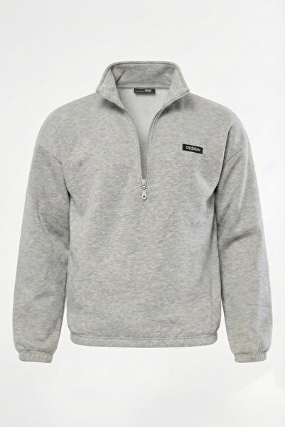 GHASSY CO. Ghassy Co. سويت شيرت رجالي نصف سحاب كبير الحجم بخصر وأكمام مطاطية ...