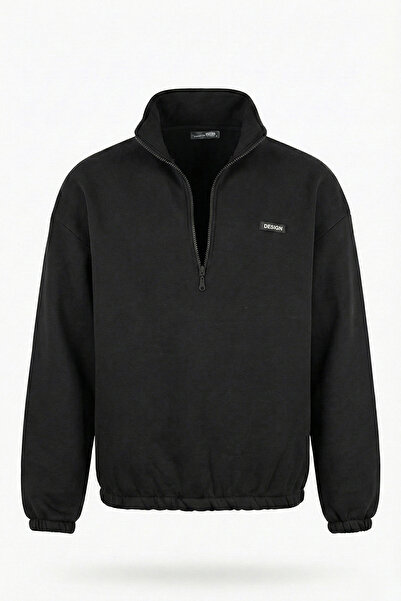 GHASSY CO. Ghassy Co. Чоловічий оверсайз-светр з напівзастібкою на блискавці,...