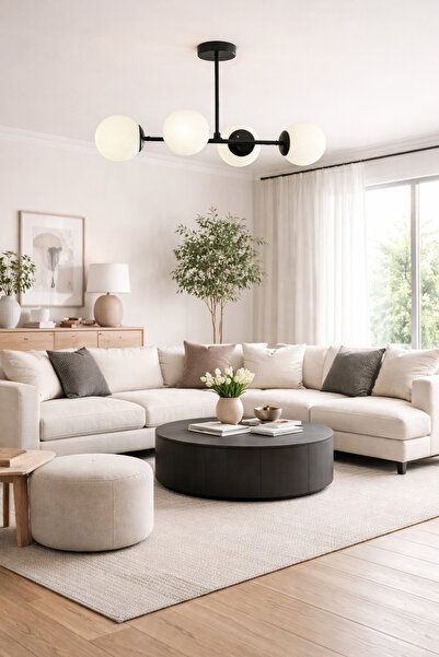 HubRom LEMA 3582-04-BLL Μαύρος πολυέλαιος 85x60 cm 4xE27 Μέγ. 60W