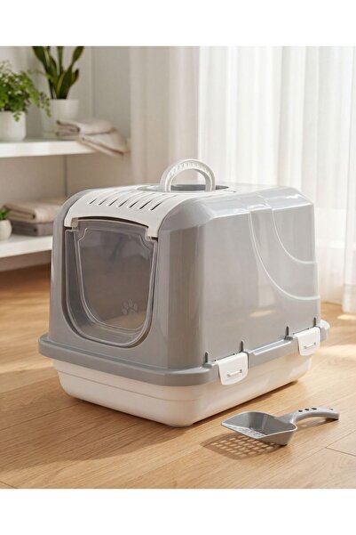 Orgakitty Dev XXL Boy Kapalı Kedi Tuvaleti Koku Filtreli Ve Elekli Kürek 65x4...