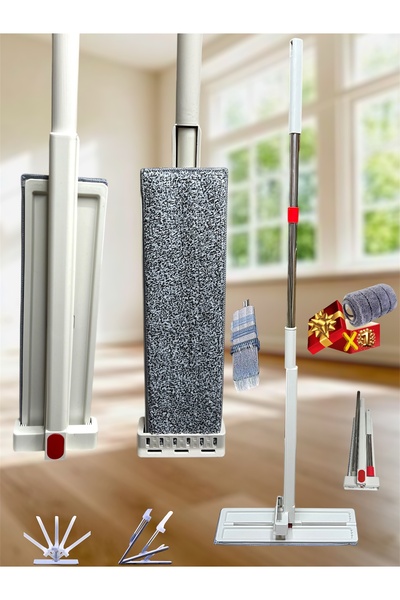 Hansel Kendinden Sıkmalı Mikrofiber Mop Kendini Temizleyen Mop Yedek Bez Hedi...