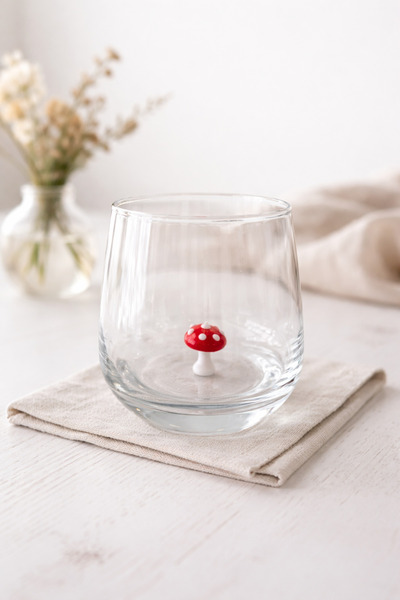 ADAMODART Mushroom Glass Figured Water Cup