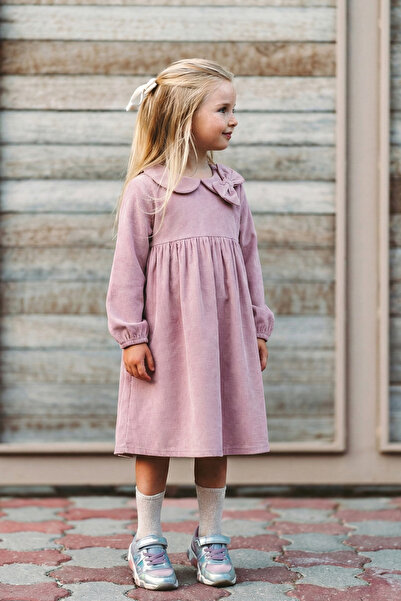Cigit Velvet Dress 1-8 Years Lilac