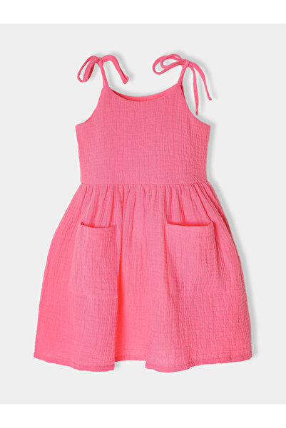 Mod Kids Rochie Modkids pentru fete, roz, bumbac, 104, 4 ani, bretele reglabi...