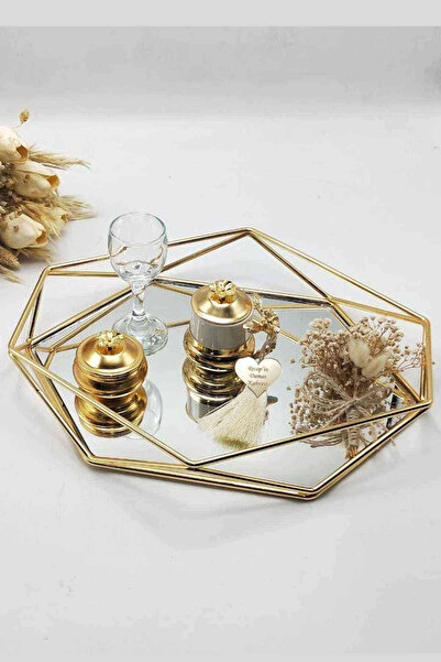 RetroLazer Süslü Çiçekli Nişan Tepsisi , Söz Tepsisi , Isteme Tepsisi , Damat...