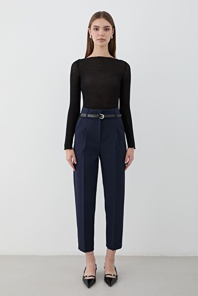 JASTE Kadın Yüksek Bel Pileli Kumaş Pantolon