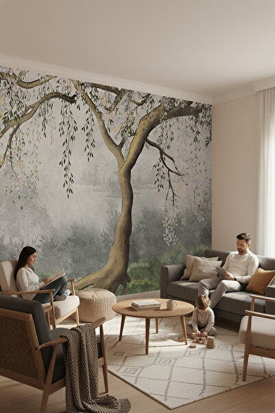 dreamwall Manzara Çınar Ağacı Desenli Duvar Kağıdı -Isı ve Ses Yalıtımı