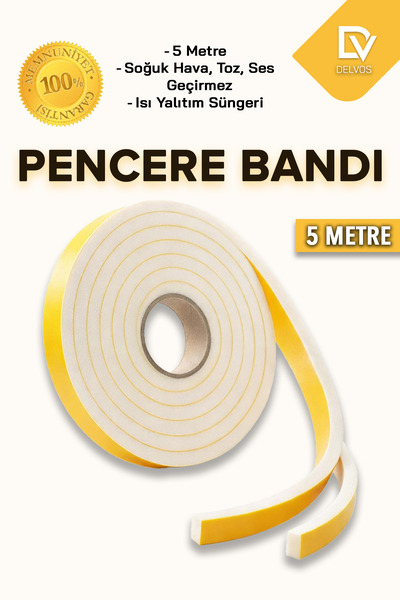 RETROAVM Pencere Bandı (5 Metre) Yapışkanlı Isı Yalıtım Süngeri Soğuk ve Toz ...