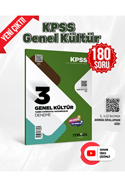 Marka Yayınları 2026 Kpss Genel Kültür 3 Deneme Sınavı Tarih Coğrafya Vatanda...