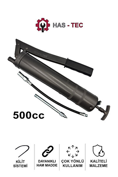 HAS-TEC 500 CC Manuel Gres Yağ Pompası – 10.000 PSI Yüksek Basınçlı, Yağlama ...