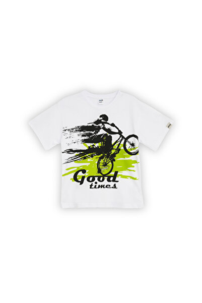 MODJEANS - Children's T-shirt, cotton, printed, white, 152 cm