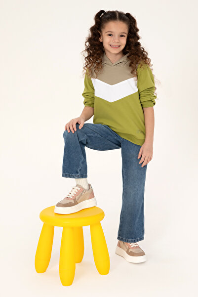 U.S. Polo Assn. Kız Çocuk Fıstık Yeşili Kapüşonlu Sweatshirt 50296288-VR087