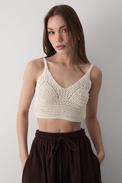 JASTE Kadın İnci Detaylı Örgü Model Crop