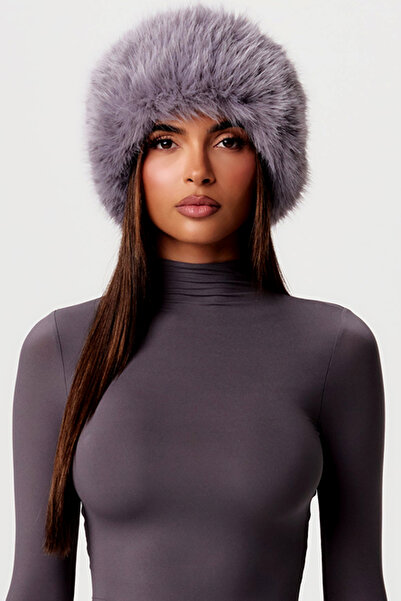 Mağazam Online Pălărie din blană artificială de pluș, pufosă, cu păr dens, pe...