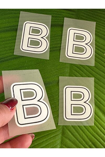 Gönülden Tasarım 4 komada peglanog slova B, transfer print Arma 5x4 cm, bela