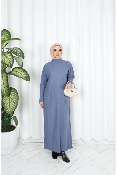 NİSUM MODA فستان تريكو مضلع