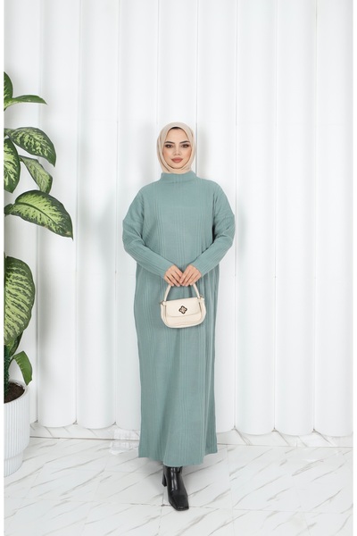 NİSUM MODA فستان تريكو مضلع