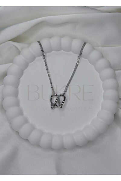 stainles steel Stainless Steel Silver Interlocking Brand Necklace