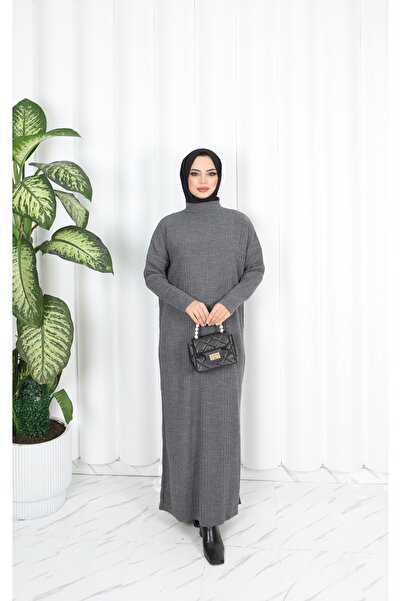 NİSUM MODA فستان تريكو مضلع
