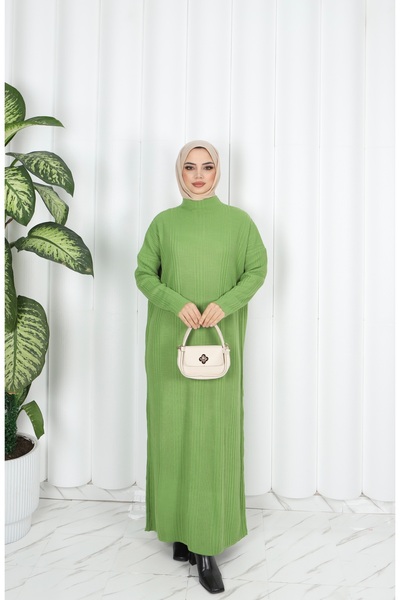 NİSUM MODA فستان تريكو مضلع