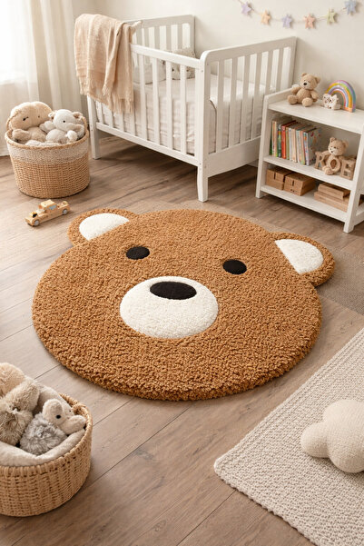 zabonti home Ayı Paspas Kahverengi Teddy Çocuk odası halısı ve paspas, Oyun M...