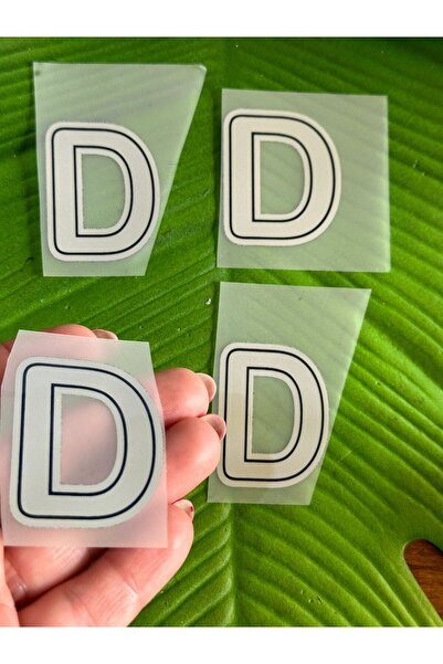 Gönülden Tasarım 4 bucăți de transfer de imprimare cu litere D, care se lipes...