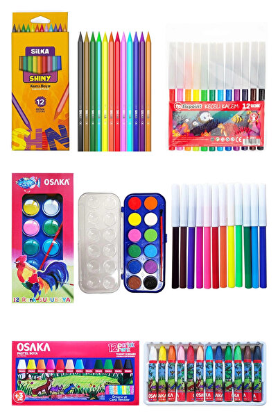 ACUTO Osaka Sulu Boya 12li Trix Pastel Boya 12li Silka Kuru Boya 12li Painter...