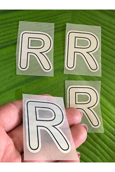 Gönülden Tasarım 4 komada peglanog slova R, transfer print Arma 5x4 cm, sivo