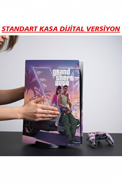 EVCİ STİCKER MARKET Grand Theft Auto VI Playstation 5 & Dualsense Sticker Kap...