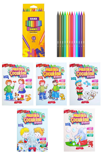 ACUTO Kreş ve Anaokulu İçin Eğitici Etkinlik Seti 5 Farklı Boyama Kitabı 160 ...