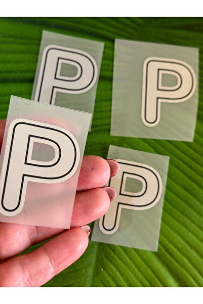 Gönülden Tasarım 4 komada peglanog slova P za transfer, Arma 5x4 cm, siva