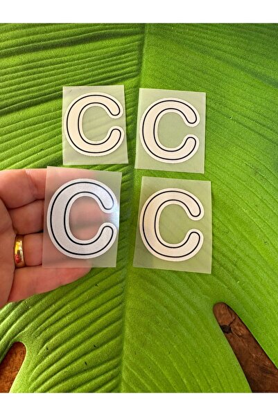 Gönülden Tasarım 4 komada peglanog slova C za transfer štampu Arma 5x4 cm siv...