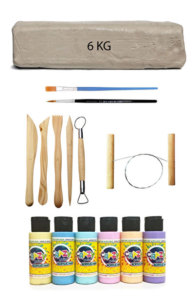 ACUTO 6 كجم من عجينة السيراميك - 6 × 60 سم مكعب من الأكريليك الباستيل، مجموعة...