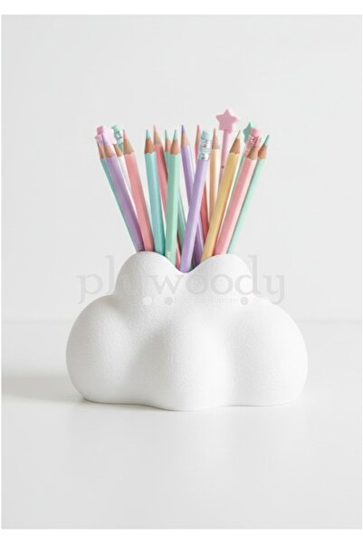 Plywoody Toys and More Bulut Temalı Beyaz Kalemlik