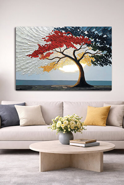 KanvasSepeti Time Tree Canvas Wall Art - Living Room, Hallway Painting - Deco...