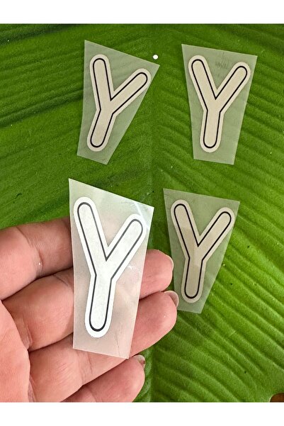 Gönülden Tasarım 4 komada peglanog slova Y za transfer štampu Arma 5x4 cm siv...