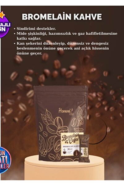Homm Bitkisel Homm Vita Bromelain Kahve 3gr X 30 Adet - Aylık Paket